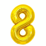 Balon Folie Cifra 8 80cm, Auriu