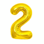 Balon Folie Cifra 2 40cm, Auriu
