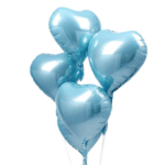 Balon Folie Inima Albastru deschis 20cm - imagine 2