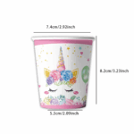 Pahare De Hârtie cu Unicorn , Set 10 Buc