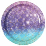 Farfurii De Hârtie cu Tematica Sirena , 18 cm, Set 10 Buc