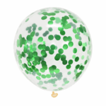 Balon din latex cu confetti verde , 30 cm