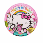Farfurii De Hârtie Hello Kitty, 23 cm, Set De 10 Bucăți