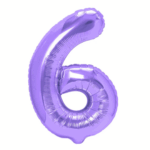 Balon Folie Cifra 6 40cm,Mov