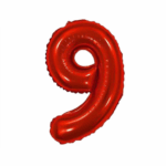 Balon Folie Cifra 9 80cm,Rosu