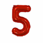 Balon Folie Cifra 5 80cm,Rosu