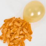 Set 5 Baloane Latex Jumbo Metalic 46cm, Portocaliu Deschis/Light Orange - imagine 2