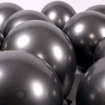 Set 5 Baloane Latex Jumbo Metalic 46cm,Negru/Black - imagine 3