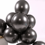 Set 5 Baloane Latex Jumbo Metalic 46cm,Negru/Black - imagine 2