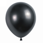 Set 5 Baloane Latex Jumbo Metalic 46cm,Negru/Black