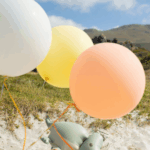 Set 5 Baloane Latex Jumbo Macaron 46 cm Portocaliu,Orange - imagine 2