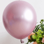 Set 5 Baloane Latex Chrome Jumbo 46cm Roz Deschis, Light Pink