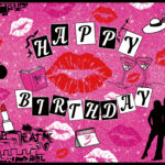 Banner Background aniversar „Happy Birthday” Glam Pink – 120 x 70 cm, material textil