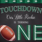 Banner Background aniversar „Touchdown Rookie” – 120 x 70 cm, tematică fotbal american