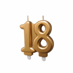 Lumânare aniversară „18 ani” – auriu