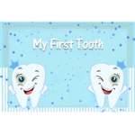 Banner Background decorativ „My First Tooth” – 120 x 70 cm, tematică primul dințișor, material textil