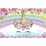 Banner Background aniversar „Unicorn Magic” – 120 x 70 cm, material textil