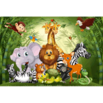 Banner Background aniversar „Safari Jungle” – 120 x 70 cm, material textil