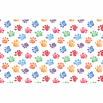 Banner Background decorativ „Paw Prints Colorate” – 120 x 70 cm, material textil