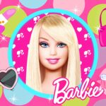Banner Background aniversar „Barbie Glam” – 120 x 70 cm, material textil
