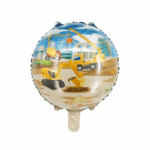 Balon Folie 45 cm – Șantier cu Utilaje de Construcții