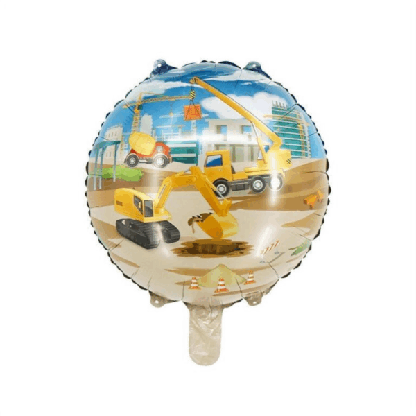 Balon Folie 45 cm – Șantier cu Utilaje de Construcții