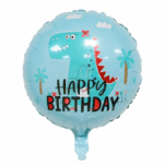 Balon Folie Dinozaur Albastru 45 cm – Happy Birthday