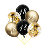 Set 6 Baloane Aniversare 18 Ani cu Confetti – 30 cm