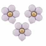 Balon folie cu flori de margarete mov pastel 51x43cm, Set 3 buc