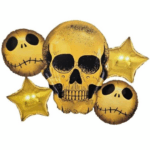 Set 5 Baloane Folie Halloween cu Craniu