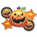 Set 5 Baloane Folie Halloween cu Dovleac