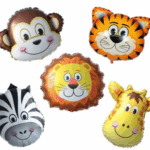 Set 5 Baloane Folie Capete de Animale Safari – 26×35 cm