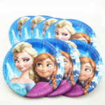 Farfurii De Hârtie cu Frozen - Elsa si Ana, 18 cm , Set 10 Buc