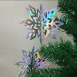 Set Ghirlandă Fulg de Nea Holografic – 6 buc – Argintiu