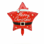 Balon Folie Stea „Merry Christmas” – 45 cm – model Moș Crăciun