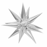 Balon Folie Stea 3D Argintie – 70 cm – Decor Premium