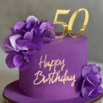 Topper Auriu din acrylic pentru Tort ,,Happy Bhirthday,, fara bat - imagine 2