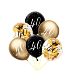 Set 6 Baloane Latex cu aniversare 40 ani