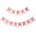 Banner Aniversar Roz Pastel ,,Happy Birthday,,