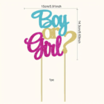 Set decorativ „Boy or Girl?” din litere glitterate