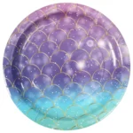 Set 10 farfurii carton, unica folosinta, Ø 18cm, Tematica Sirena , Petrecere Copii