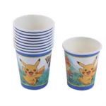 Set 10 pahare carton, unica folosinta, 260 ml , Pokemon