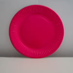 Set 10 Farfurii Carton, Unica Folosinta, Ø 23cm, Roz Fuchsia