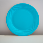 Set 10 Farfurii Carton, Unica Folosinta, Ø 23cm, Albastru Deschis