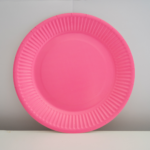 Set 10 Farfurii Carton, Unica Folosinta, Ø 23cm, Roz