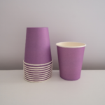 Set 10 pahare carton, unica folosinta, 260 ml , Mov Deschis