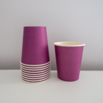 Set 10 pahare carton, unica folosinta, 260 ml , Mov