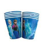 Set 10 pahare carton, unica folosinta, 260 ml, Frozen Elsa & Anna, Petrecere Copii