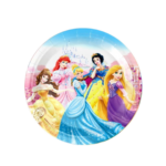 Set 10 farfurii carton, unica folosinta, Ø 18cm, Printese Disney, Petrecere Copii