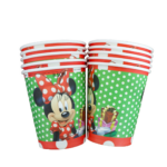 Set 10 pahare carton, unica folosinta, 260 ml , Minnie Mouse